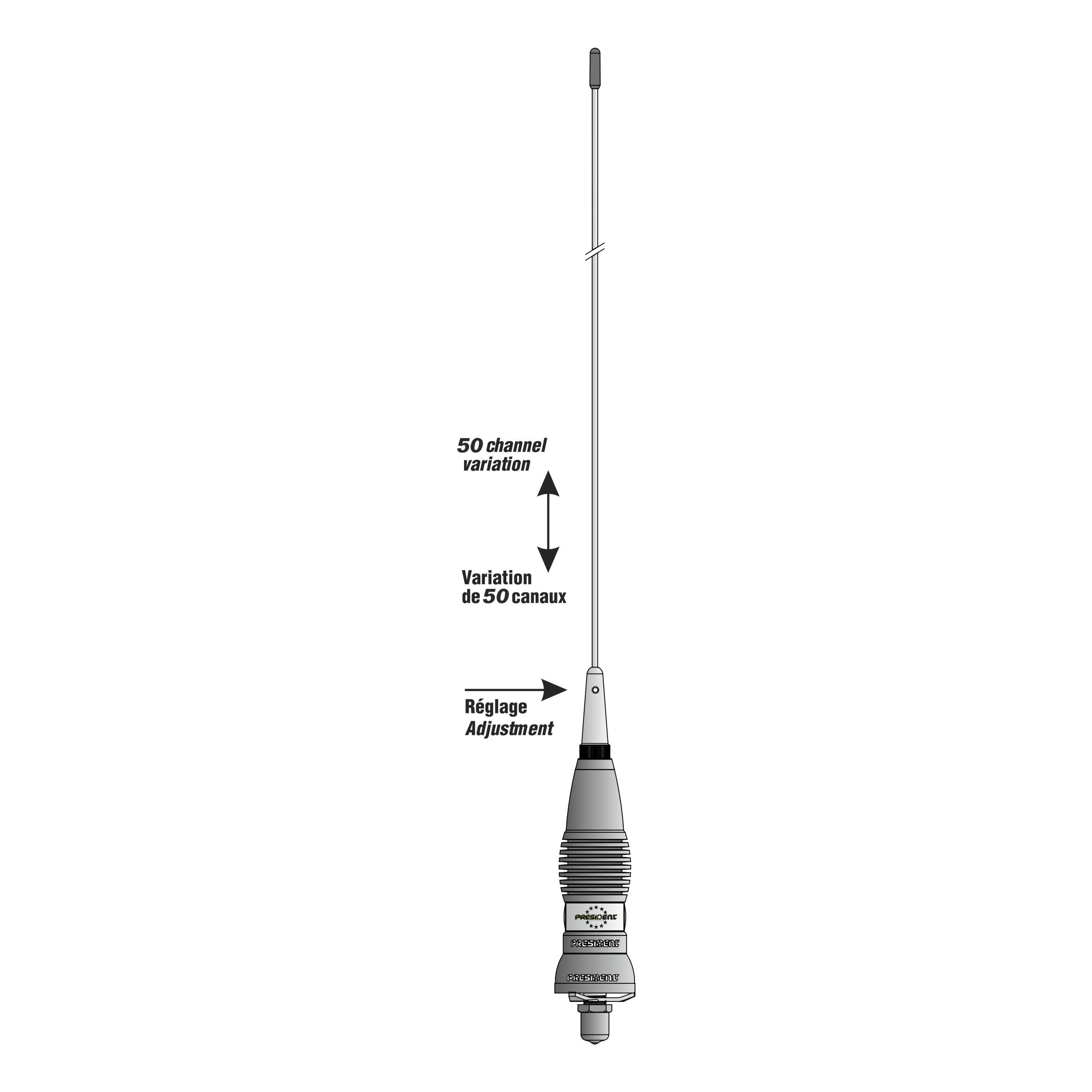 ANTENA EMISORA PRESIDENT MLA-85 - CONDE Car-Audio